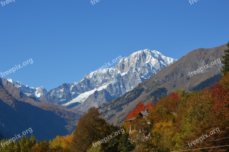 Mont Blanc Mountain Italy Landscape Mountains