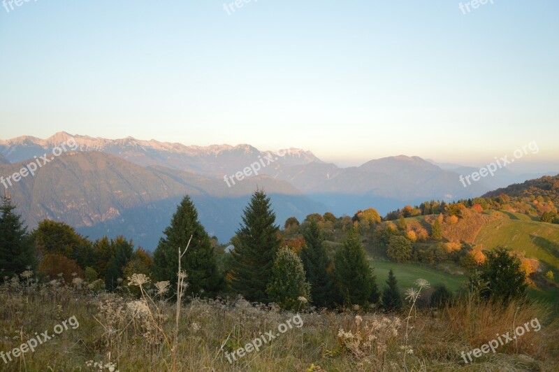 Mountain Landscape Nature Alpine Sunset