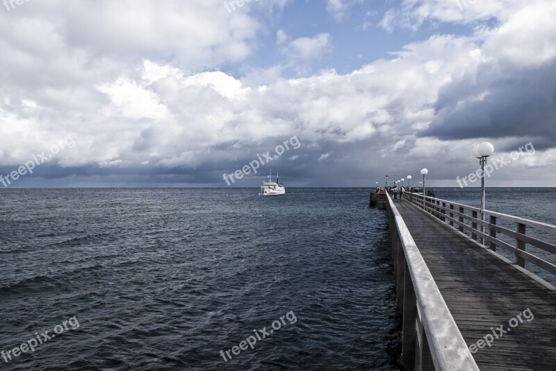 Kühlungsborn Sea Bridge Passenger Ship Horizon Free Photos