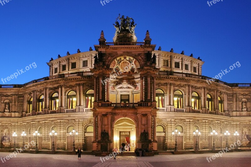 Semper Opera House Places Of Interest Night Architecture Building