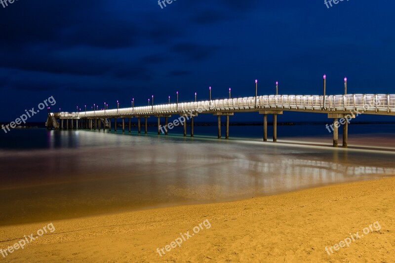 Jetty Bridge Sea Water Sky