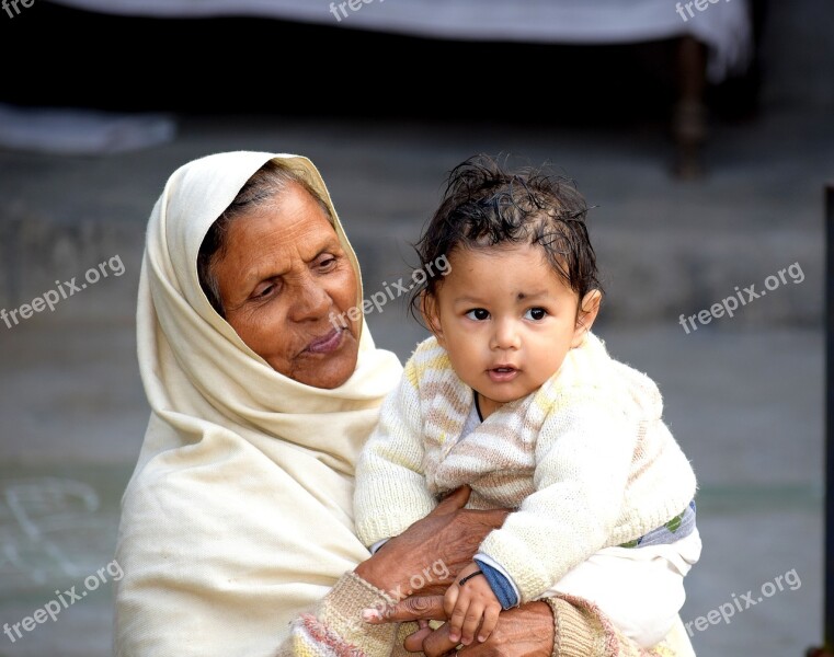 Grandmother Grandparents Kid Woman Old