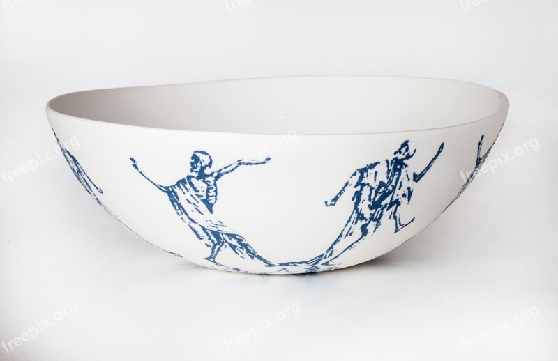 Porcelain Ceramic Bowl Dans Macabre Dance Macabre