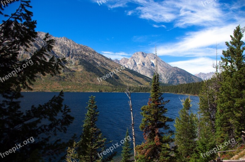 Jenny Lake Vista Lake Mountains Grand Teton