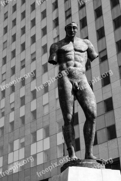 Statue Man Black And White Body Muscles