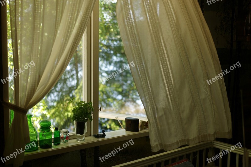 Window Curtain Summer Wind Cottage