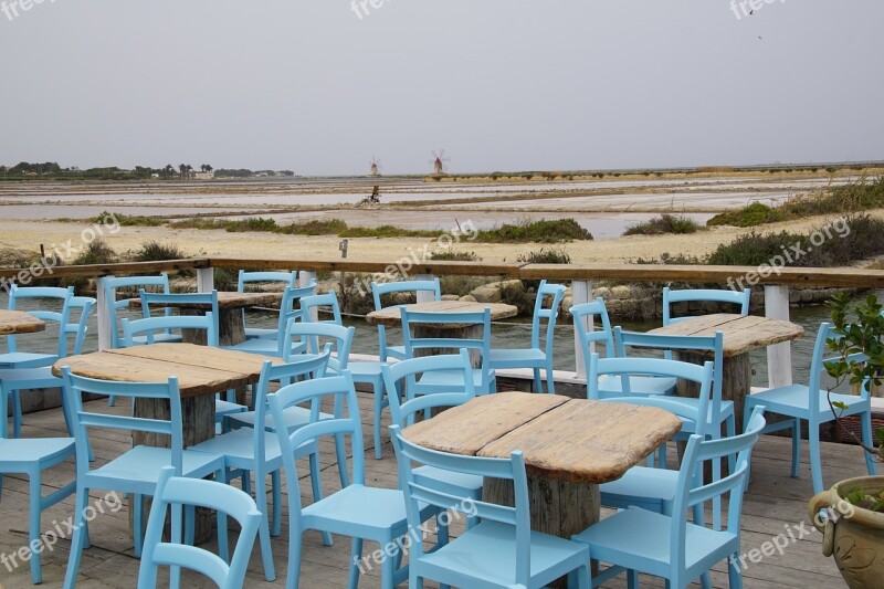 Salt Pans Sicily Windmill Evaporation Marsala