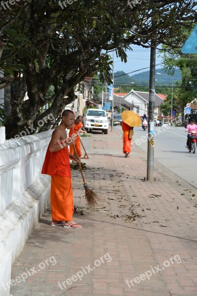 Laos Luang Prabang Monks Free Photos