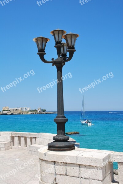 Lamppost Otranto Sea Salento Puglia