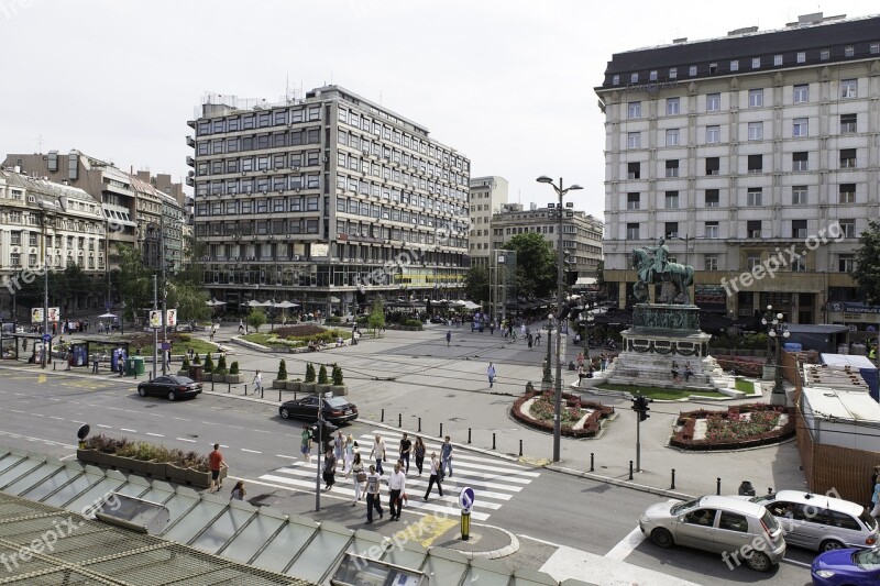 Belgrade Serbia Republic Square Buildings Street Scene