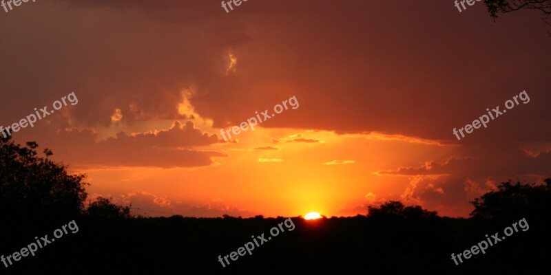 Sunset Landscape Nature Sunny Evening