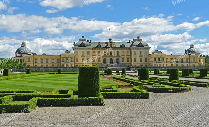 Drottningholm Palace Garden Side Schlossgarten Symmetrical Royal Palace