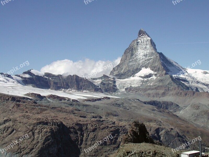 Switzerland Matterhorn Snow Landscape Mountains