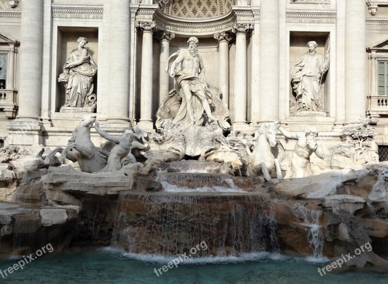 Rome Trevi Art Fountain Trevi Fountain