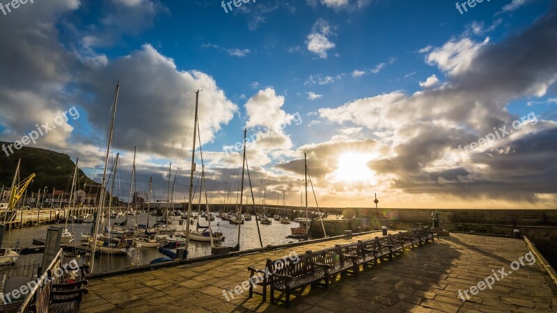 Harbour Pier Sunrise Rain Shower