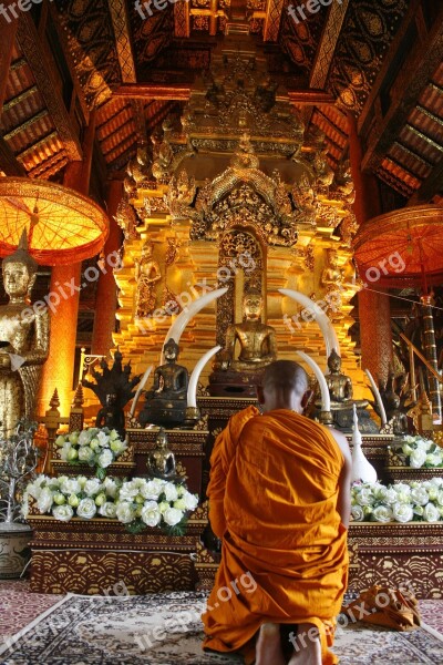 Measure Monks Thailand Buddhism Religion