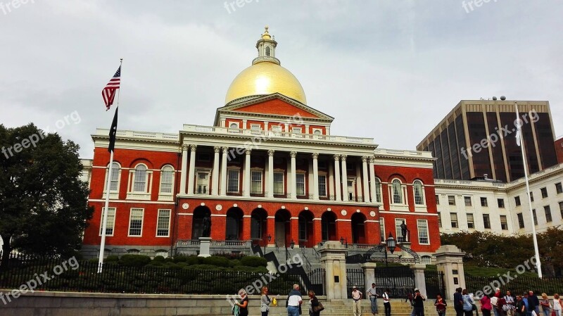 Boston Massachusetts Usa United States Flag