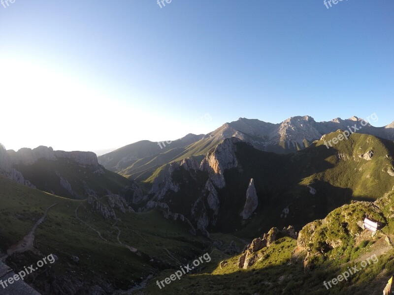 Qinghai Mountain Blue White-a Surname Free Photos