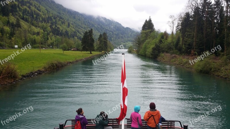 Swiss Pleasure Boat Lake Nature Peace