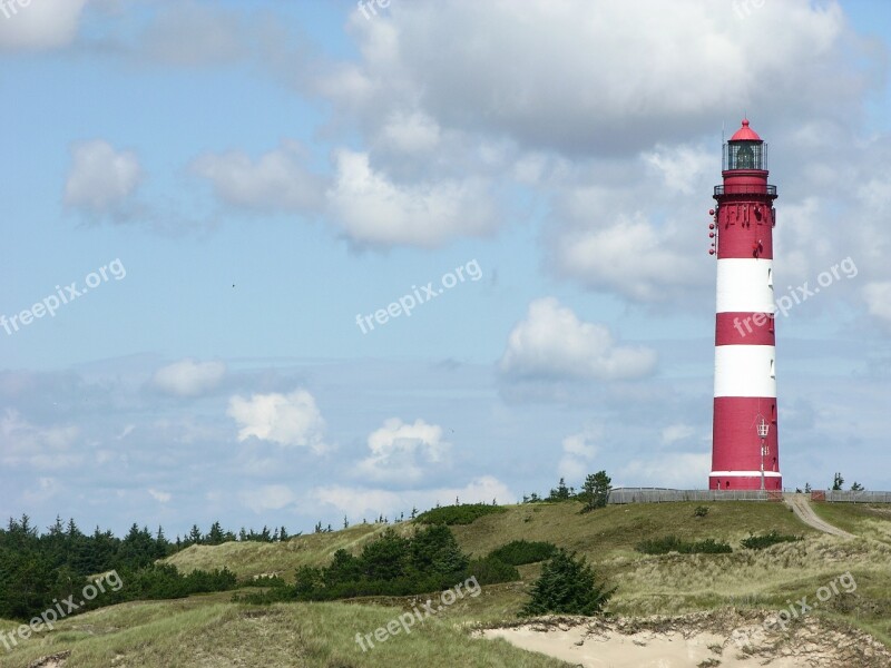 Light-house Germany Coast Sky Clouds