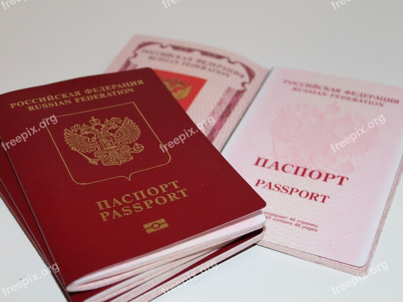 Russia Passport Document Foreign Passport Travelling