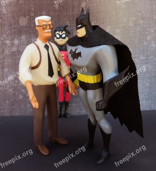 Batman Commissioner Gordon Robin Superhero Hero