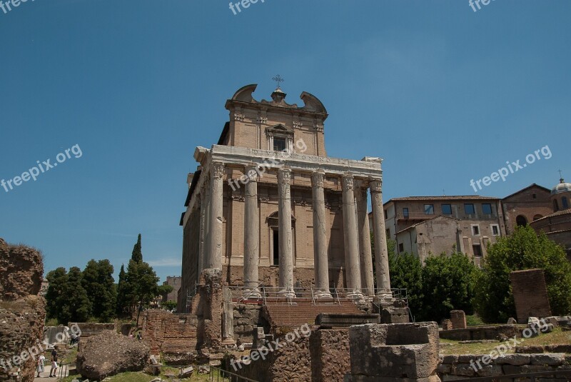 Rome Forum Temple Ancient Architecture Free Photos