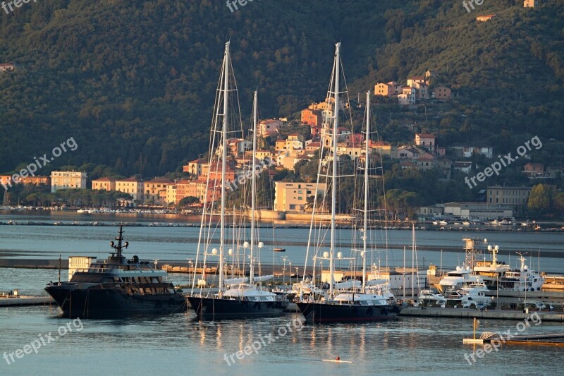 Port La Spezia Italy Boats Sailing Boat