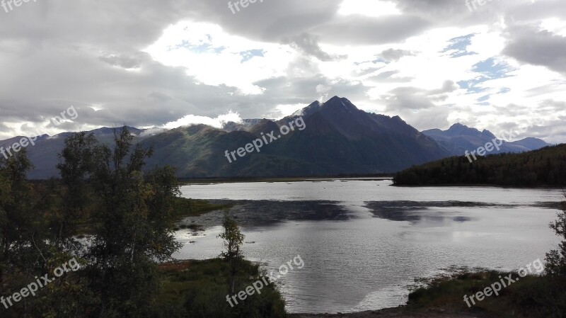 Alaska Mountain Landscape Water Sea