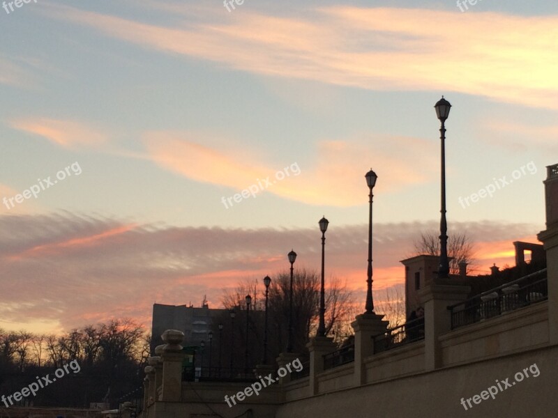 Sky Sunset Pink Sunset Sky Evening