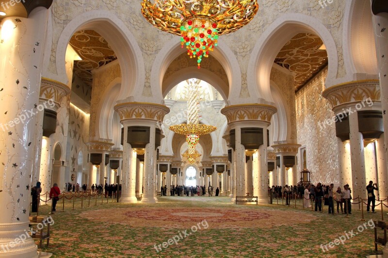 Abu Dhabi Mosque Building Orient Free Photos