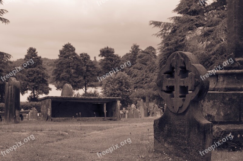 Gravestone Church Churchyard Cemetery Burial