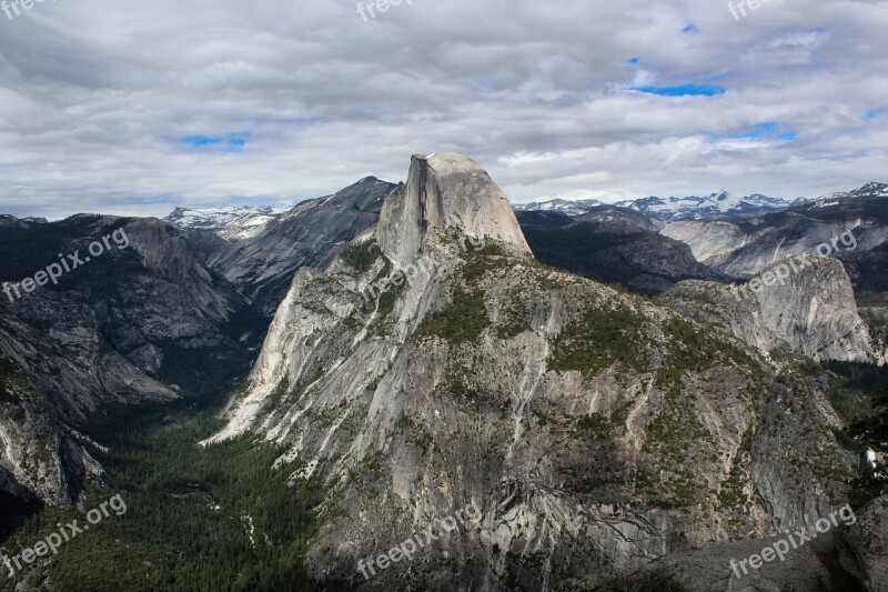 Half Dome Yosemite Park Granite Nature