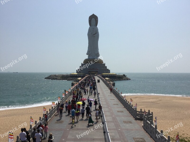 Sanya Nanshan Temple The South China Sea Goddess Of Mercy Free Photos