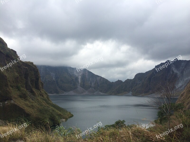 Philippines Crater Scenery Mountain Luzon