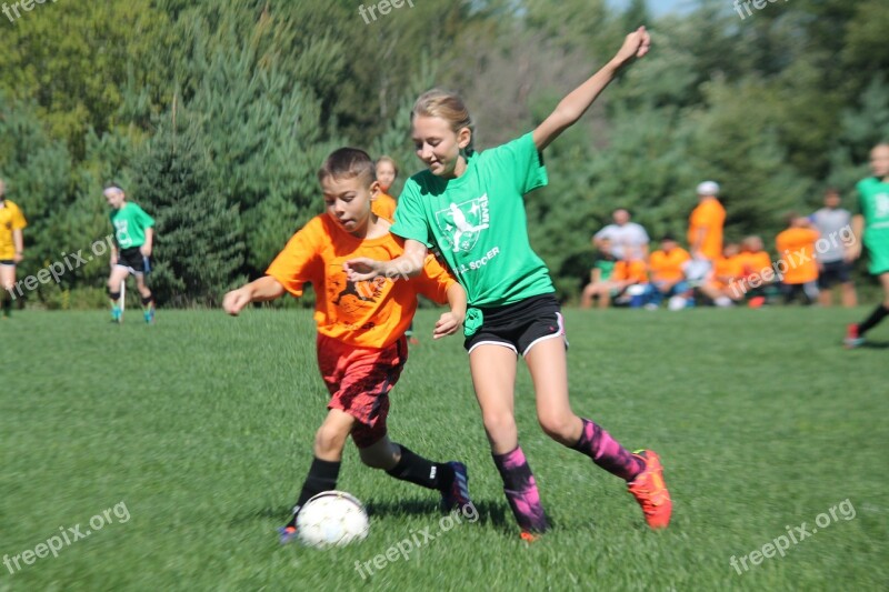 Soccer Coed Ball Game Football