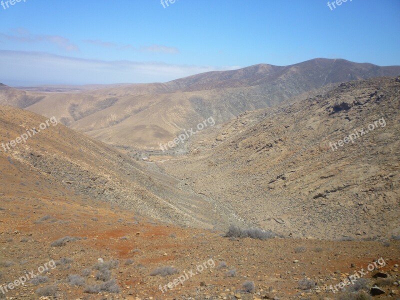 Desert Landscape Volcanic Fuerteventura Islands Canary Islands