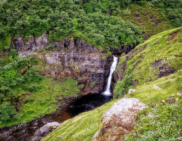 Waterfall Murmur Water Nature Landscape