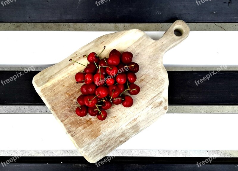 Wood Serving Cherry Food Wooden