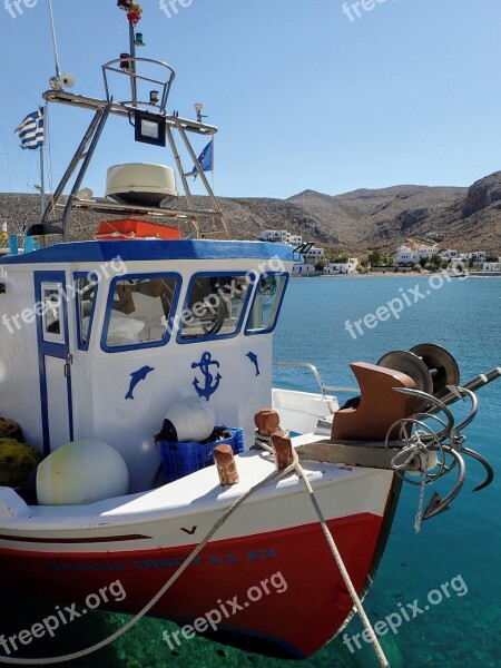 Boat Folegandros Greece Mediterranean Cyclades