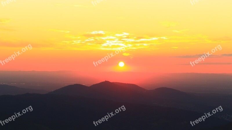 Sunset Black Forest Landscape Abendstimmung Nature