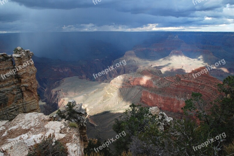 Grand Canyon Rain National Park Canyon Arizona