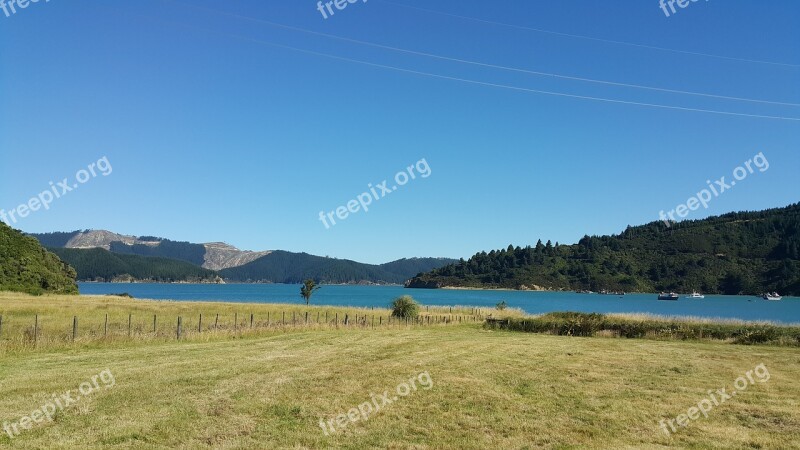 Landscape Nz Marlborough Sounds Beach Sea