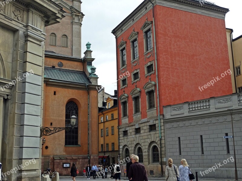 Stockholm The Old Town Old House Red House Free Photos