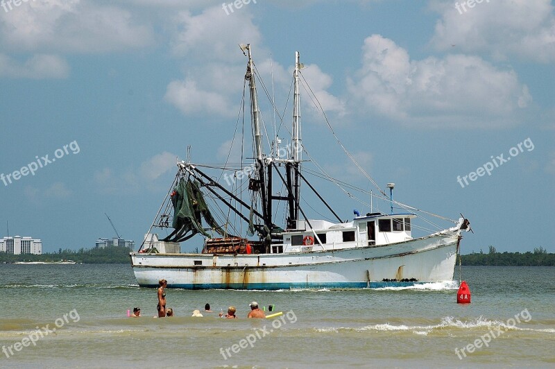 Shrimp Boat Netter Nets Commercial Fishing Business Industry