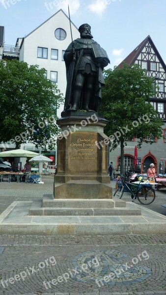 Hanfried Thuringian Monument Bronze Statue Marketplace Jena