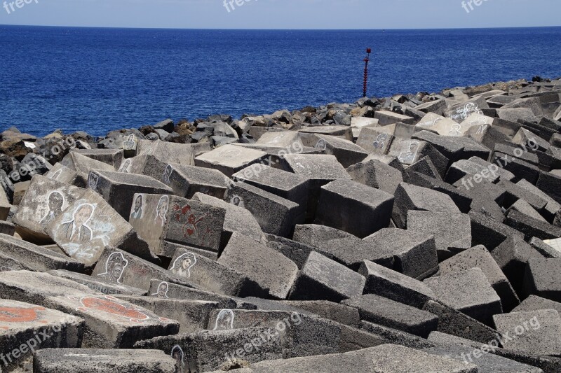 Mole Bank Shore Stones Sea Atlantic