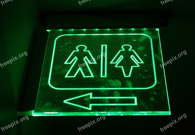 Men Women Bathroom Sign Toilet