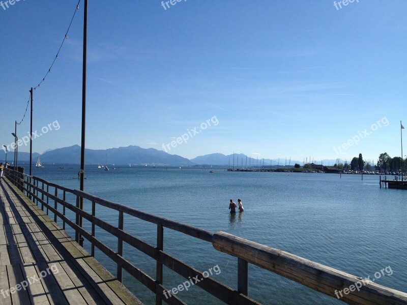 Lake Mountains Landscape Chiemsee Seebruck