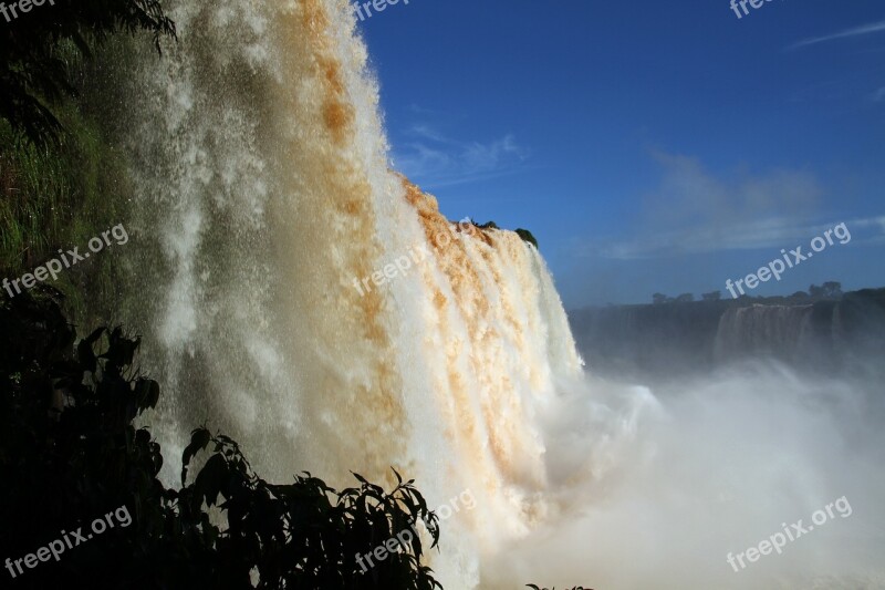 Iguazu Falls Waterfalls Brasil Water South